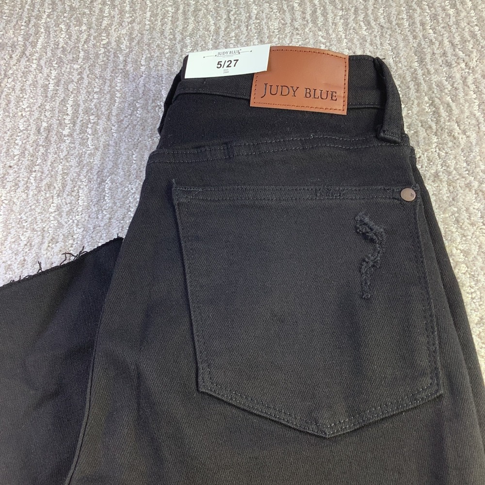 Judy Blue Black High Waist Distressed Ankle Skinny Jeans Size 5/27‎ NWT